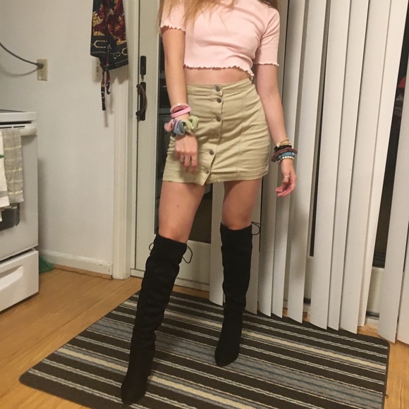 Charlotte Russe Shoes - Over the knee tie up booties